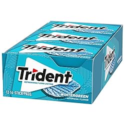 Trident Wintergreen Sugar Free Gum, 12 Packs of 14