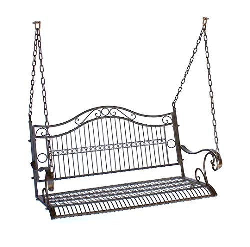 DanDiBo Hängebank Metall Gartenschaukel 82505 Schaukel Wetterfest Garten Baumschaukel Bank Hollywoodschaukel Schaukelbank – Bild 3