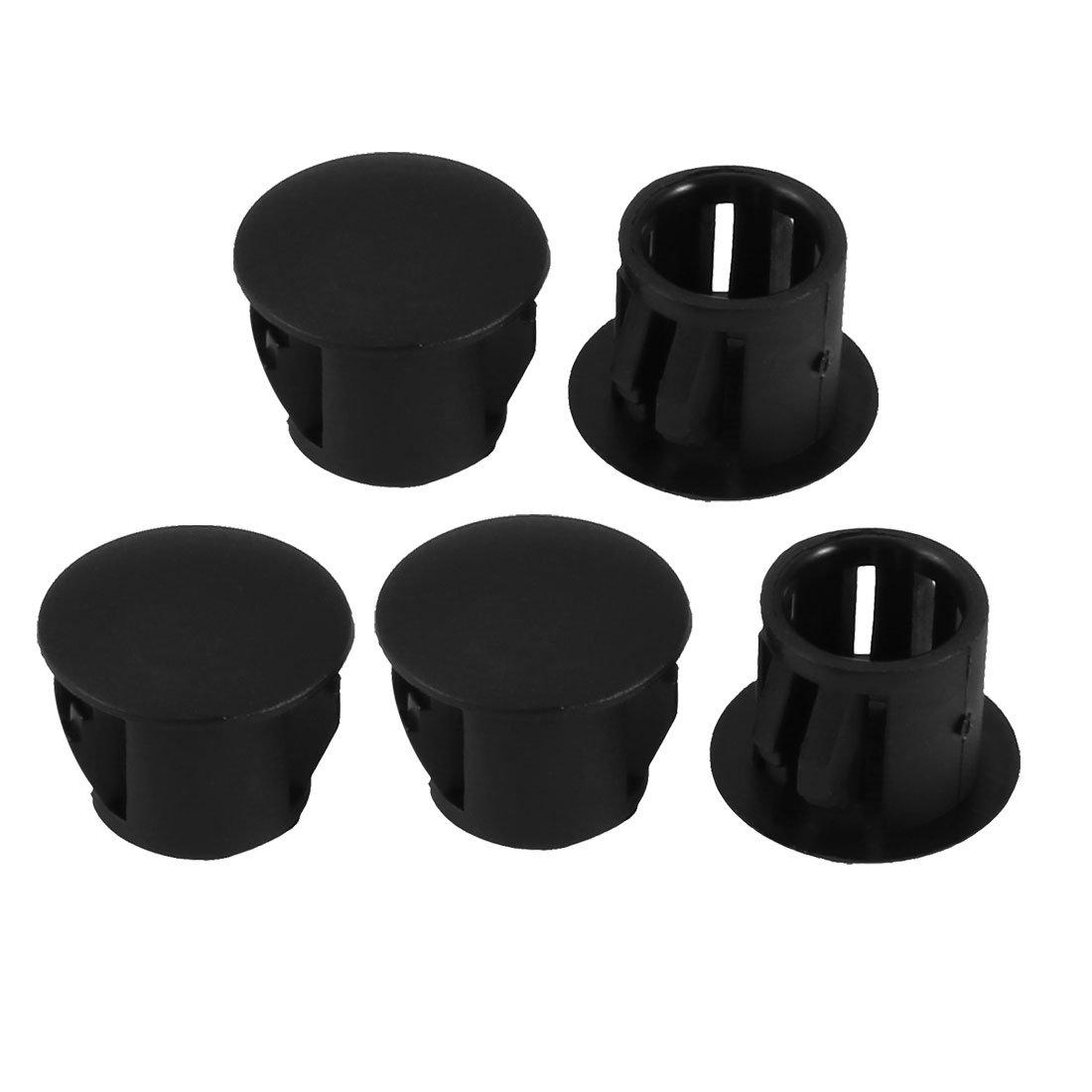 sourcingmap 5pcs 10mm Dia Black Plastic Tubing Plug Door and Window Locking Hole Plugs