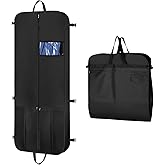 KEEGH Garment Bags for Travel 54" Tri-fold Garment Bag for Dresses Long Suit Bags Dress Bags for Closet Storage Hanging Clothes for Suit Coats Tuxedos Dresses with 4 Big Pockets, Black
