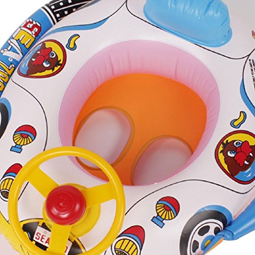 Iusun Swim Boat for Toddler, Inflatable Baby Float Seat Boat, Swimming Pool Car Boat Inflatable Ring for Baby KIds Water Sport Play (Multicolor)
