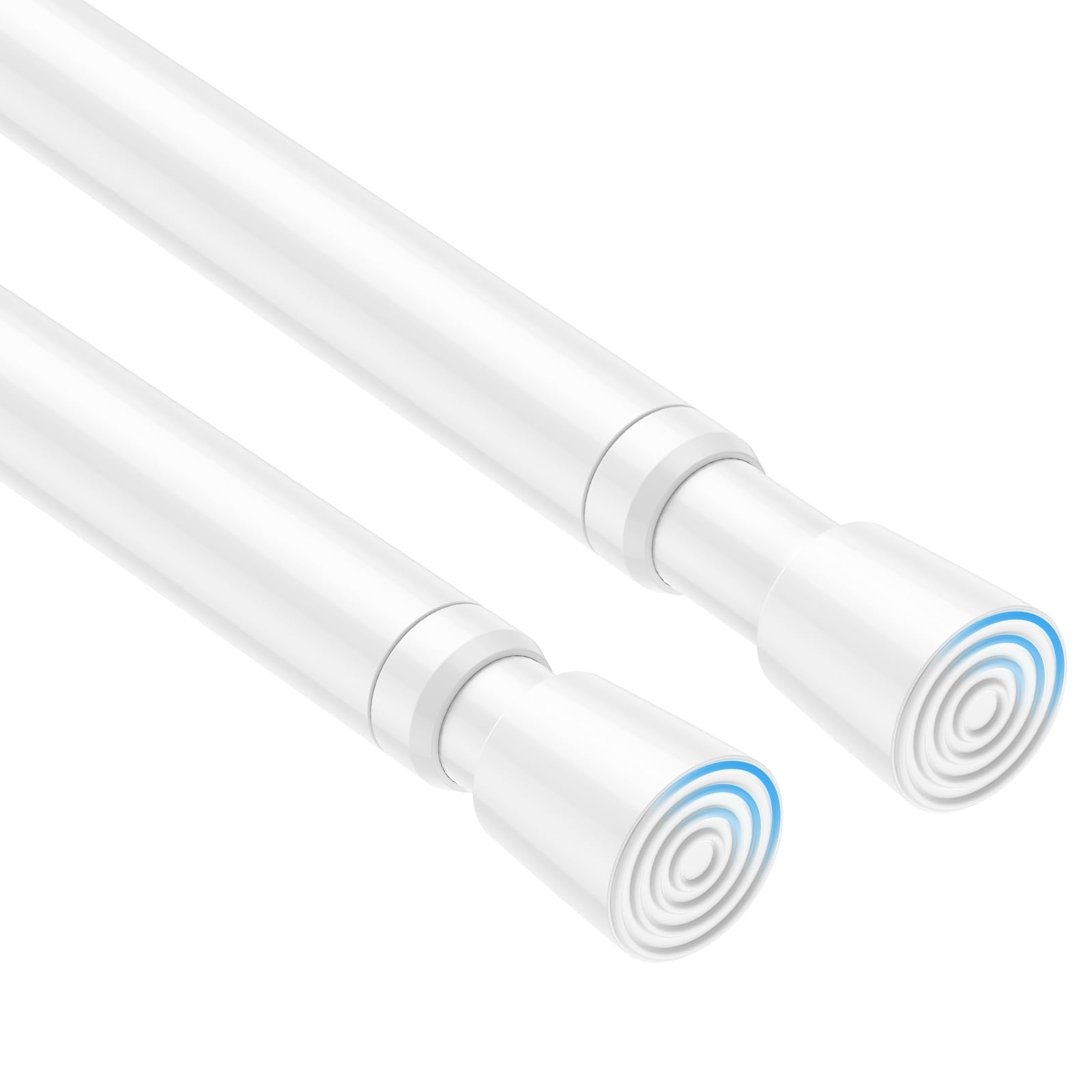 Photo 1 of QINGYUN 2 Pack Spring Tension Curtain Rod 32 to 58 inch Adjustable Curtain Rods No Drilling Spring Loaded Curtain Rods for Windows Doors, White