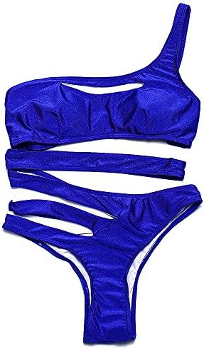 WE&amp;ZHE Women Bikini Multi-rope Push Up Padded Swimsuit Hot Spring Beach Swimwear , blue , s