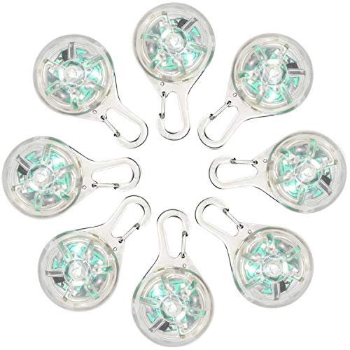 ANERSUS Water Resistent Pet Dog & Cat Collar LED Lights 8-Pack, Clip on Collar Makes Your Small Medium Large Dogs Cats Visible, Safe & Seen at Night | Battery Included, Colorful