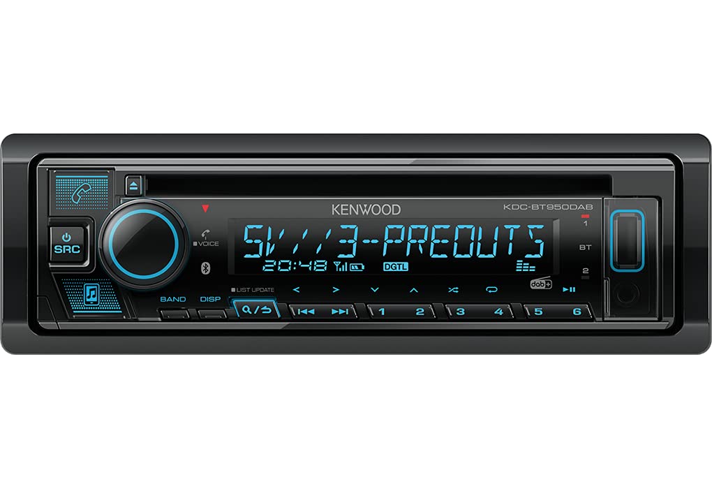 Kenwood KDC-BT950DAB CD Car Radio with DAB+ and Bluetooth Hands-Free Kit (USB, AUX-In, High Performance Tuner, Spotify Control, Sound Processor, 4 x 50 W, Var Lighting, DAB+ Antenna)