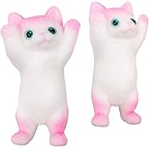 Hand Painted Cat Squishy Toys，Cute Ultra Soft Kitty Squeeze Fidget Toys for Stress Relief ,Kawaii Squishies Sticky Animal Toys for Adults Kids,Decompression Sensory Balls Toys for Autism