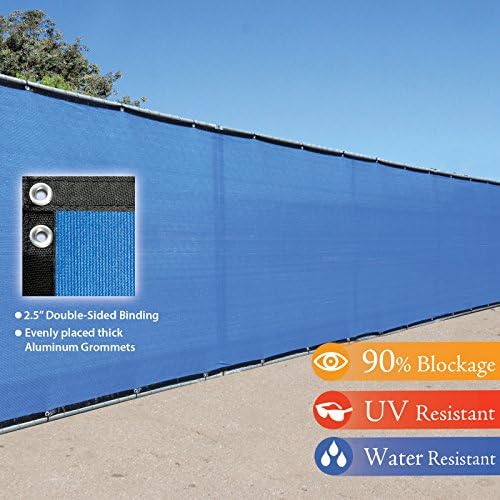 Fence4ever 5'x50' 5ft Tall 3rd Gen Royal Blue Fence Screen Privacy Screen Windscreen Shade Cover Mesh Fabric (Aluminum Grommets)
