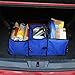BOGZON Oxford Fabric Vehicle-mounted Containing Box, 3-Compartment Collapsible Car Trunk Organizer, Auto Storage Packing Carton With a Cooler Bag, Blue Color