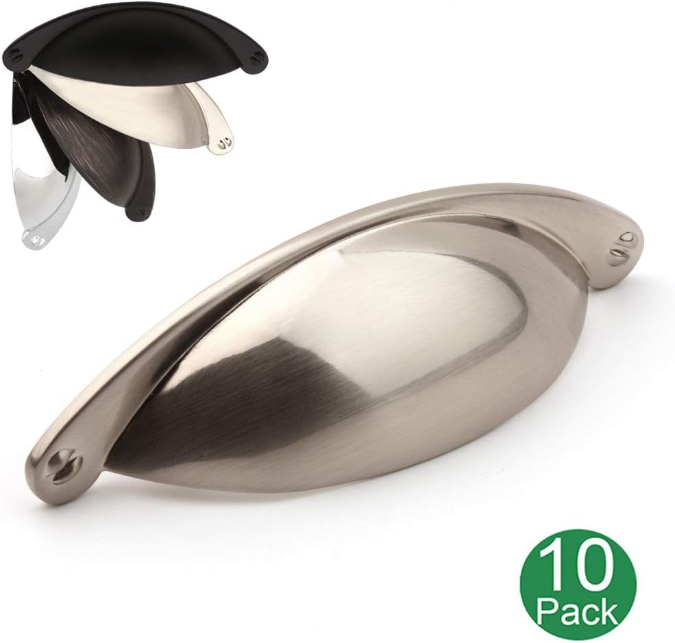 Koofizo Bin Cup Drawer Pull Nickel Cabinet Handle 64mm 2 5