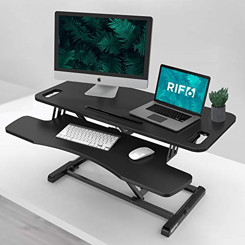 RIF6 Adjustable Height Standing Desk Converter 37.2 Inch Wide Laptop