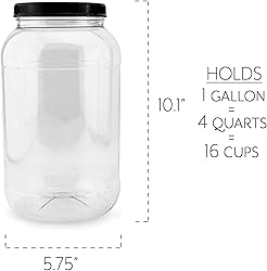 Cornucopia Gallon Plastic Jars (2-Pack); Clear