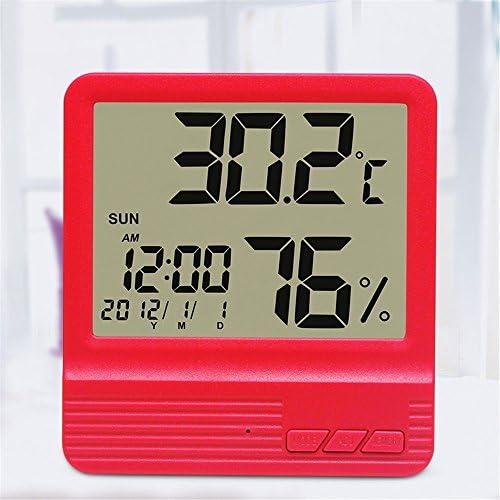 RFVBNM Digital temperature and humidity meter indoor high precision temperature hygrometer home Desktop thermometer Alarm Clock D/10.411cm