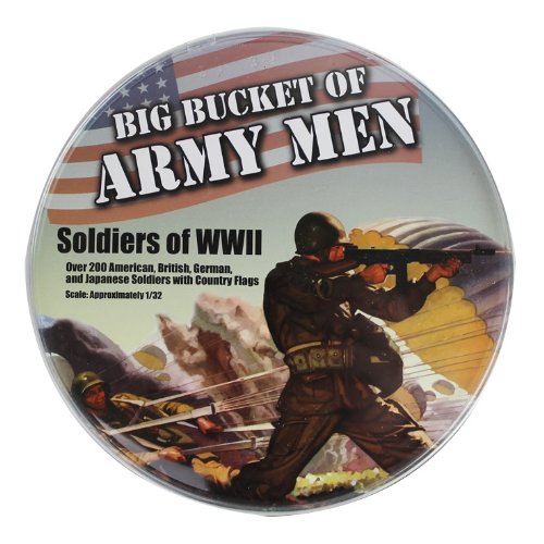 Army Men Action Figures soldiers of WWII Big Bucket of Army Soldiers
