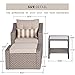 SOLAURA 5 Piece Patio Conversation Set Outdoor Furniture Set, Grey Wicker Lounge Chair with Ottoman Footrest, W/Coffee Table & Cushions (Beige) for Garden, Patio, Balcony, Deck