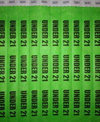 500 UNDER21 TYVEK WRISTBANDS EVENT CLUB BAR PARTY WEDDING BANDS SECURITY BANDS MIXED COLORS - Thumbnail 2
