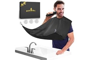 SHELLVCASE Gifts for Men, Beard Bib Apron , Large Beard Shaving Apron Cape with Suction Cups and Packing Pouch, Gifts for Dad Husband Boyfriend, Stocking Stuffers Christmas Gifts Father Day's Gift Birthday Gift