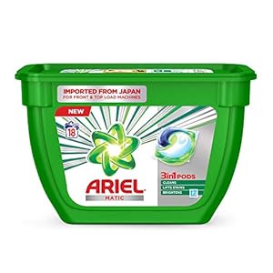 Ariel Matic 4in1 PODs Liquid Detergent Pack 18 Count for Both Front Load and Top Load Washing Machines