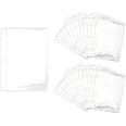 24pcs Mini A9 Binder Pockets Clear Zipless Cash Envelopes Budget Binder Pouch Inserts Sleeves Sheet Protectors for 3-Ring Binders Organizer Photos Cards Bills (A9 Binder Pocket)