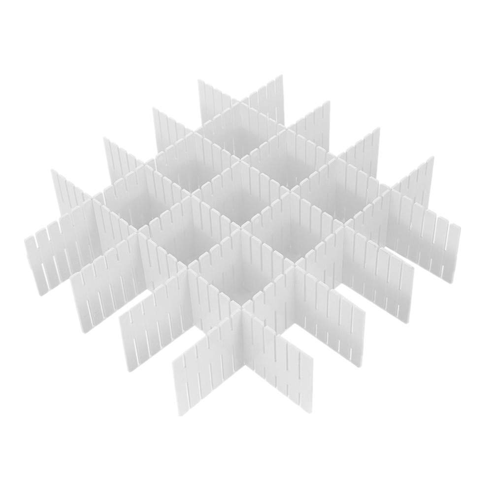 Febbya Drawer Dividers,8 Pack Free Drawer Organizer Plastic Adjustable Closet Separator for Underwear Socks Ties Belts Make Up Cosmetic Home Tidy 32 * 7CM Grey