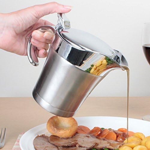 Double Wall Metal Insulated Cream Dessert or Gravy Roast Dinner Server Pot