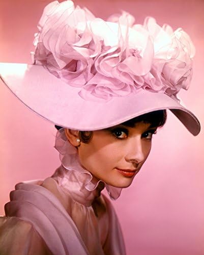 Old Tin Sign Hepburn, Audrey My Fair Lady Pink Hat Celebrity Hollywood Stars Of The Past