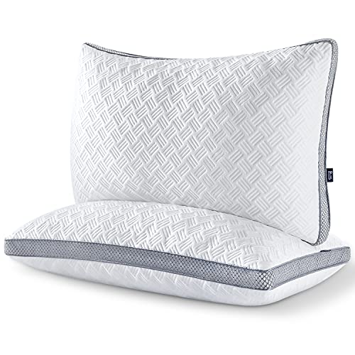 BedStory Shredded Memory Foam Bed Pillows King Size Set of 2 Firm Pillows for Sleeping with