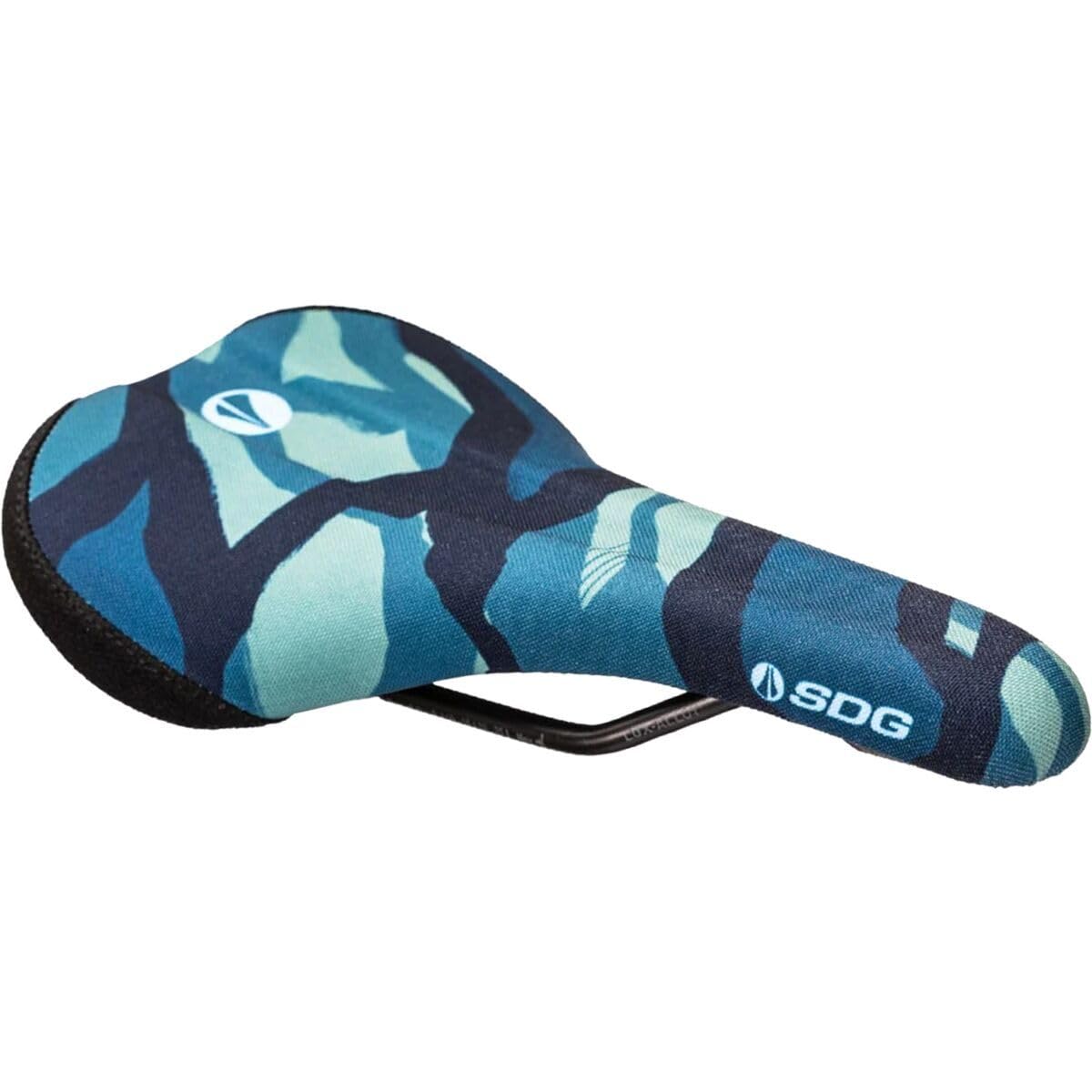SDG Bel-Air V3 Terra Firma Saddle – Camo Grey | MTB, Trail & Gravel Comfort Saddle with Cut-Out & Lux-Alloy Rails