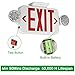 (2 Pack) UL Certified LED Round Emergency Light Exit Sign Hardwired Compact Combo with 2 Adjustable Head Lights,Red Emergency Exit Lighting Commercial Grade High Output
