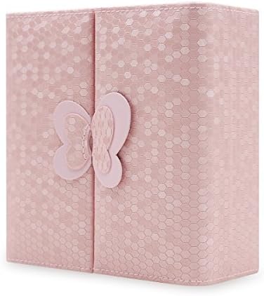 Basuwell Jewelry Box for Women Earring Ring Tray Holder Necklace Bracelet Storage Travel Jewelry Organizer Watch Case Pink