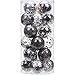 Sea Team Shatterproof Clear Plastic Christmas Ball Ornaments Decorative Xmas Balls Baubles Set with Stuffed Delicate Decorations (70mm/2.76 inch 24-Pack, Black)