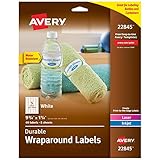 Avery Durable Wraparound Labels, 9.75 x 1.25 inches, White, Pack of 40 (22845)