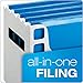 Pendaflex Desktop File with 5 Blue Letter Size Hanging File Folders - Portable File Organizer w/Tabs & Inserts - 12 1/4 x 6 x 9 1/2 Granite Finish Plastic File Box - Fits Desktop and Drawers - 1 Unit