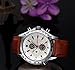 Mens Quartz Watch, Roman Numeral Business Casual Fashion Wrist watch, PU Strap Leather Watch Brown