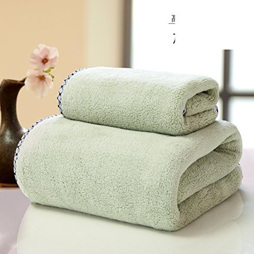 WEIWEI Pure color bath towel set, Thicker cotton towel, Soft and absorbent towel-I