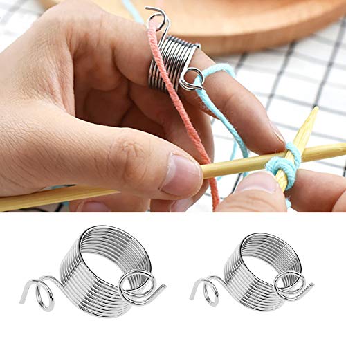 Sewing Tools & Accessory - 17mm 19mm Stainless Steel Knitting Finger Thimble Yarn Stranding Guide - & Thread Knit Guide Knit Yarn Thread Crochet Thread Wool Crochet Winder Coral Hand Wove - Thumbnail 3