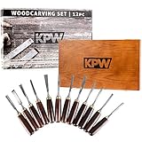 KPW Professional Wood Chisel Set with Wooden Presentation Box | Woodworking & Carving Tools with Chrome Vanadium Steel Blades & Walnut Handles | Lifetime Replacement | Ergonomically Designed |