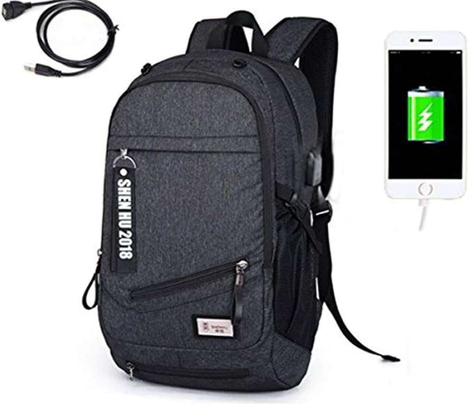 Sports Backpack Bag Basketball Backpack Bag with Ball Holder USB for Women Men (18.9 × 11.8 × 5.9 inches (LWH), Gray)