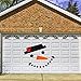 PAMASE Snowman Face Christmas Garage Door Decoration- DIY Snowman Non-Woven Archway Door Decoration with Hat Bow Eyes Nose Teeth for Window Car Decor