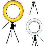 Ring Light Iluminador LED Tripe Usb Luz Quente/Fria Mesa Portatil Controle