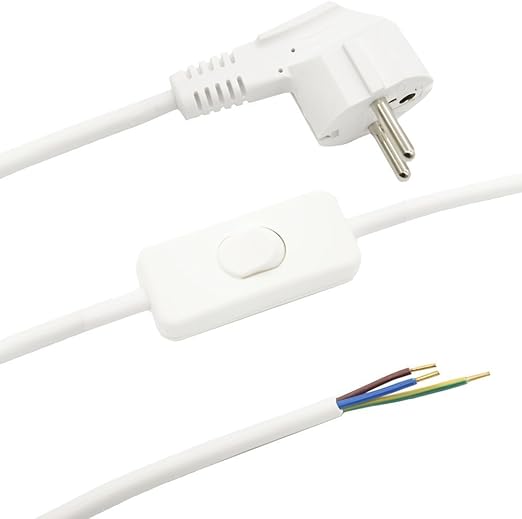 cable de conexion 3 m para lamparas de mesa o de pie de 3 lamparas conductores 250 v lampara de cable color blanco conector interruptor conexion