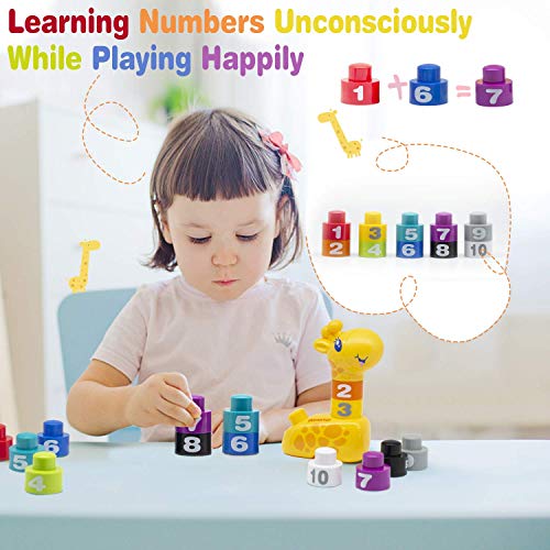 MOONTOY Giraffe Baby Blocks Building Blocks Baby Stacking Toys for