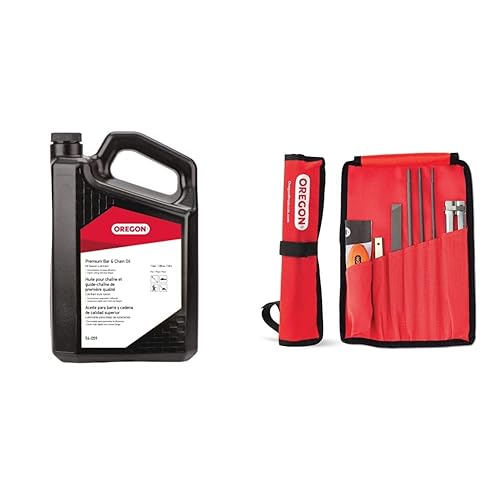 Oregon Premium Bar and Chain Oil (1 Gallon) and Universal Chainsaw Field Sharpening Kit