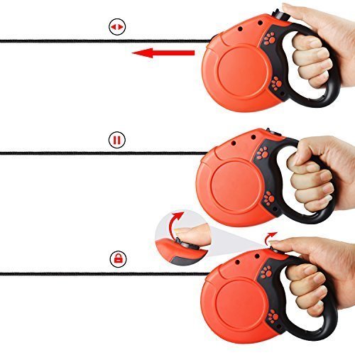 Retractable Dog Leash, FuPany Dog Walking Leash 26ft for Medium Large Dogs Up to 88lbs with Anti-Slip Handle (Red)