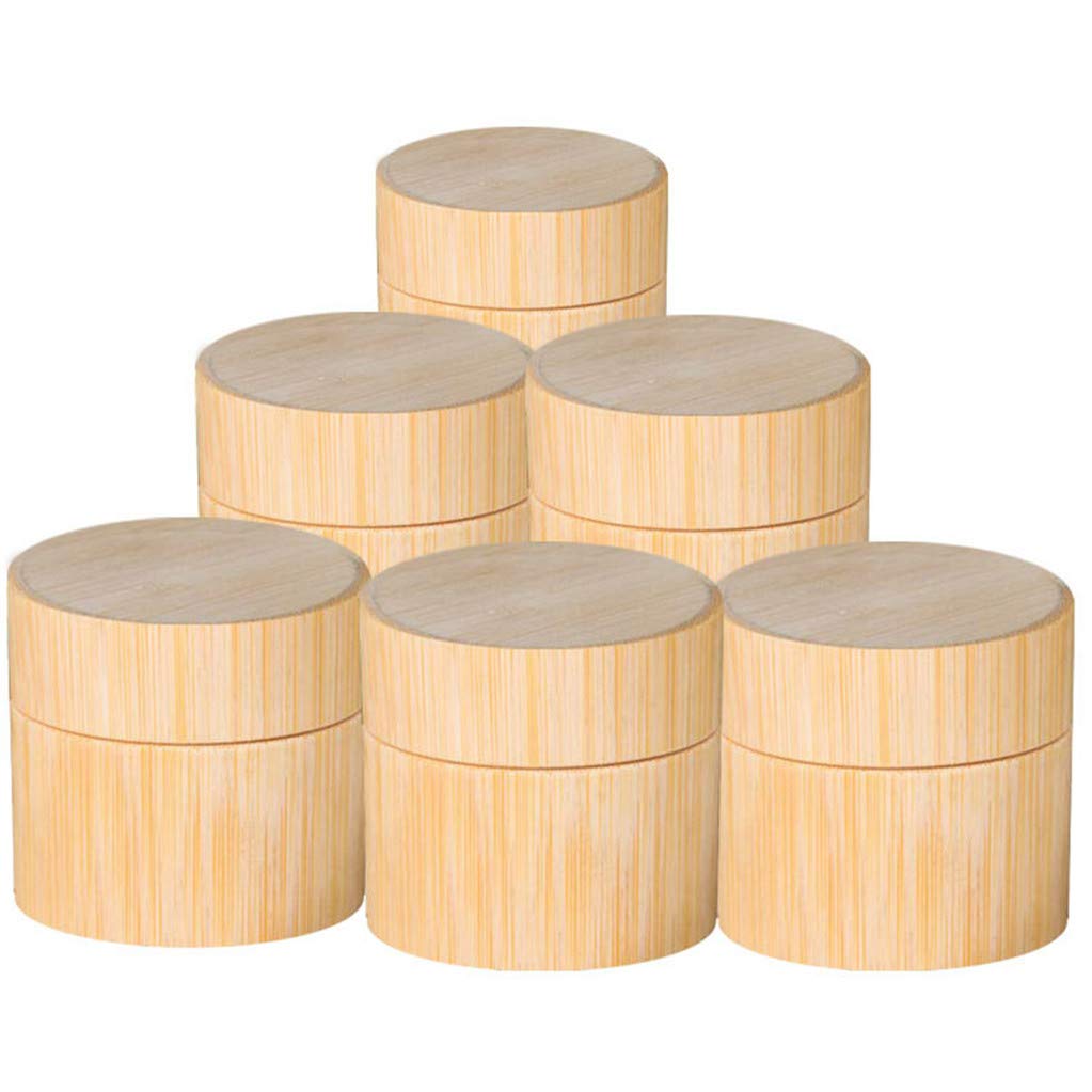 Bamboo Portable Round Bottle Cream Jar Nail Art Mask Cream