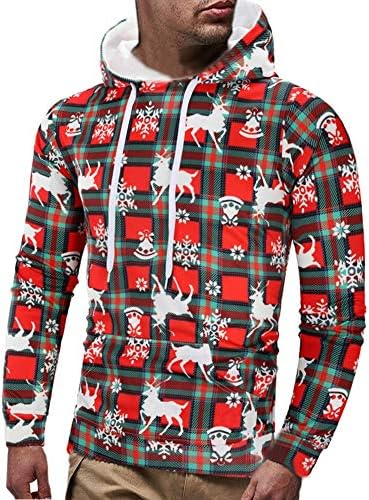 Clearance Sunyastor Mens Santa Sweater Cute Ugly Hoodie Sweatshirt,Popular Casual Christmas Printed Long Sleeve Pullover
