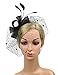 Urban CoCo Women's Vintage Flower Feather Mesh Net Fascinator Hair Clip Hat Party Wedding (Series 5-Black)