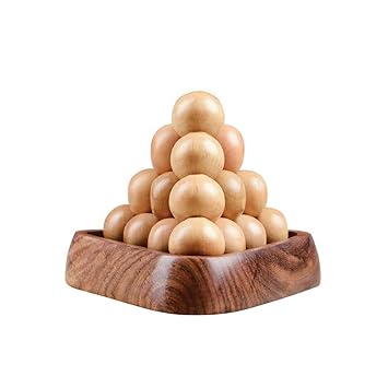 wooden ball pyramid puzzle