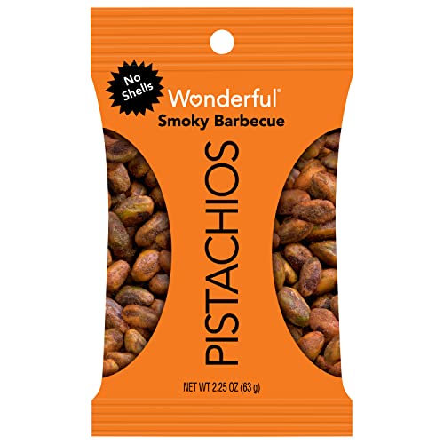 Wonderful Pistachios, No Shells, Smoky Barbecue Nuts, 2.25oz (Pack of 8