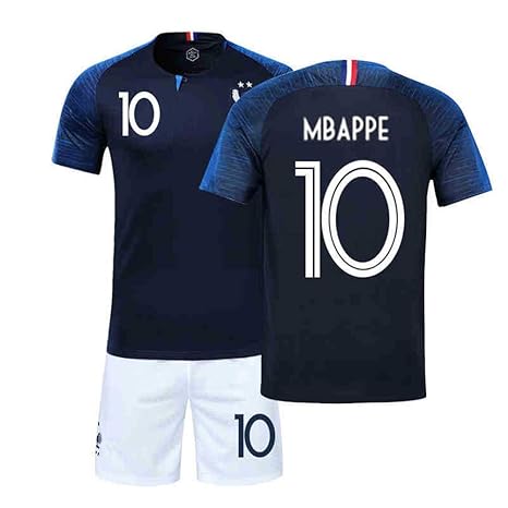 France Fußball-T-Shirt Set-Weltmeister Der Trikot-Fußball Weltmeisterschaft 2018 Zwei Sterne für Kind