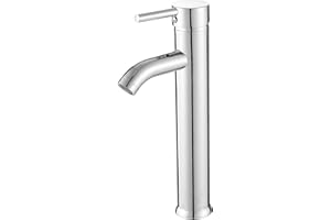 VOTON Bathroom Vessel Sink Faucet Modern Basin Mixer Tap Chrome Tall body Single Handle One Hole Lavatory Faucet